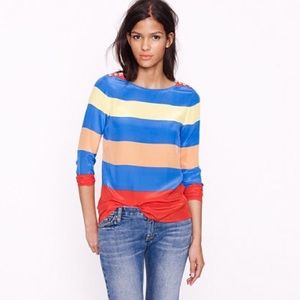 Jcrew Silk Blouse Striped